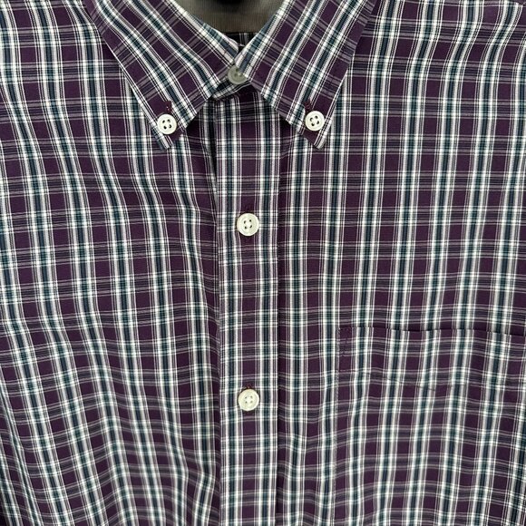 NWOT Eddie Bauer Mens Wrinkle Free Relaxed Fit Plaid Button-Down Shirt M - Picture 7 of 9